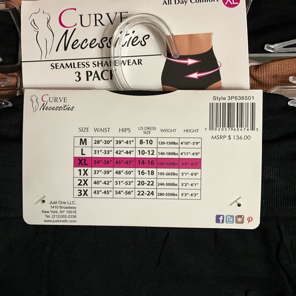 Curve Necessities 3 pack seamless shapewear mid waist shaping brief S M L $136 - Picture 5 of 7